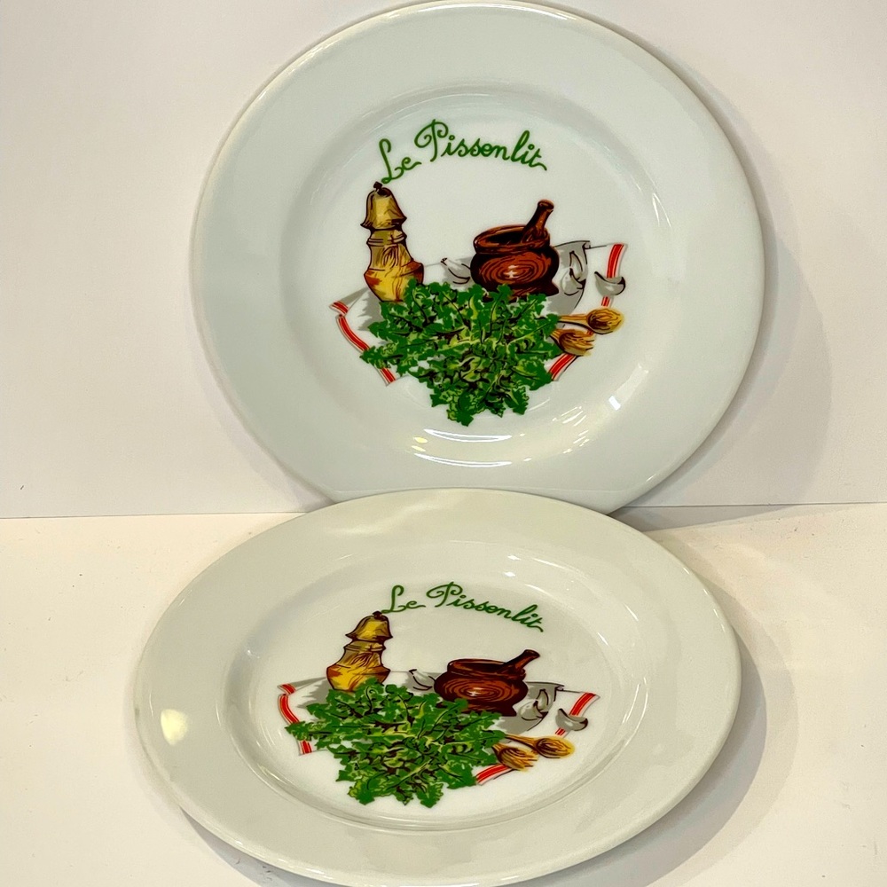 Set of 2 Spirito Le Pisson lit (Fish) Salad Plate Franmara Czech Republic 8 1/2"
